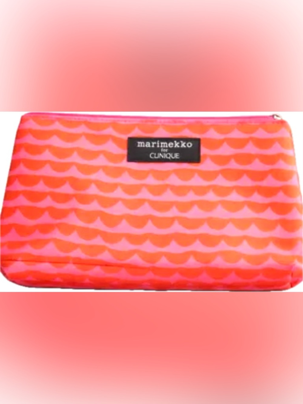 NEW Marimekko X Clinique Collaboration Coral Pattern Cosmetic Pouch Makeup Bag